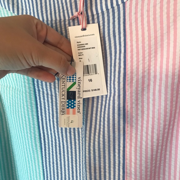 NWT VINEYARD VINES KENTUCKY DERBY SEERSUCKER DRESS - Picture 3 of 4